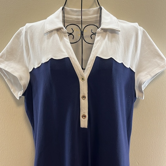 💚Lilly Pulitzer Women’s Polo Knit V-Neck Knee Length Dress, Size Medium - Picture 3 of 9